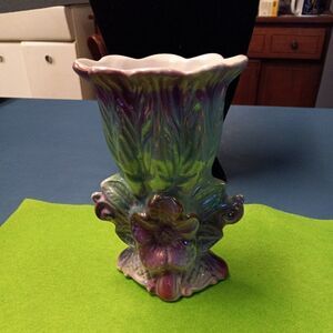 Vintage Lusterware Floral Porcelain Vase Cottagecore Grandmacore